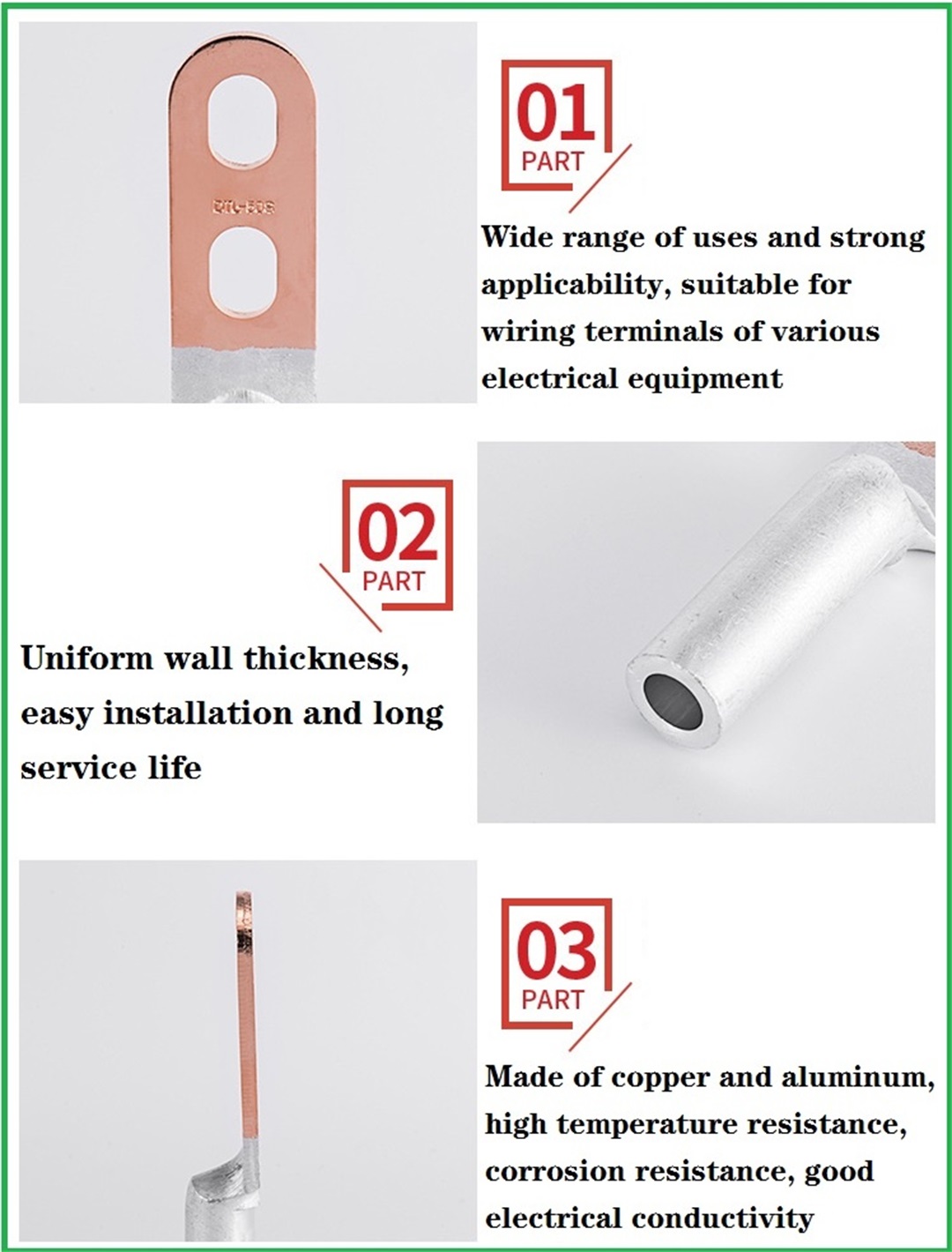 terminal clamp copper aluminium connecting terminal