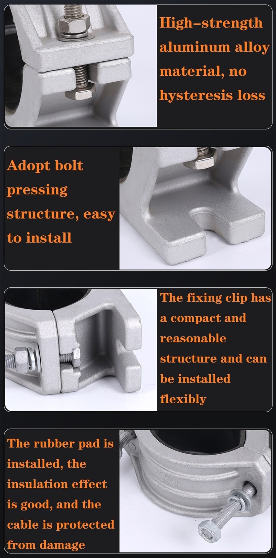 HV cable fix clamps