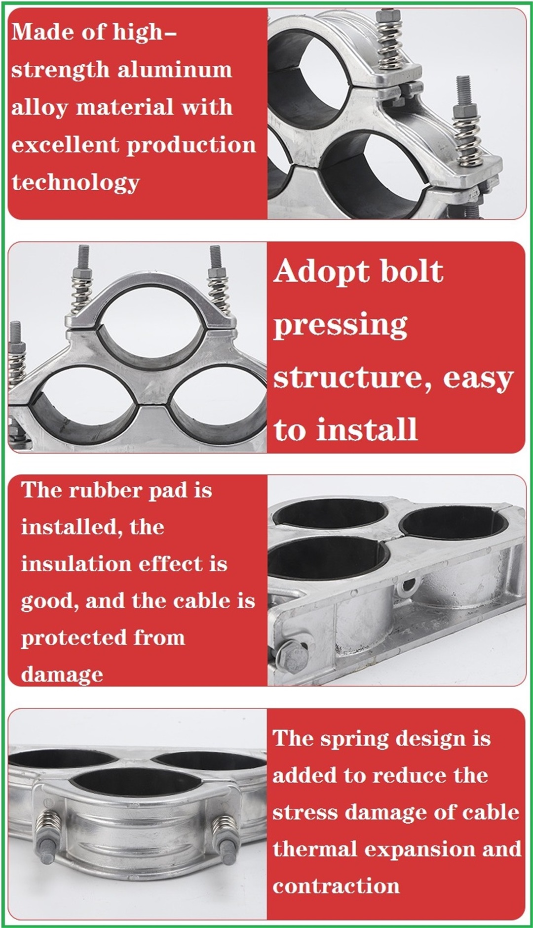 HV cable fix clamps